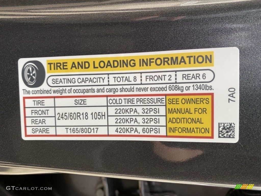2020 Honda Pilot EX-L AWD Info Tag Photo #136491622