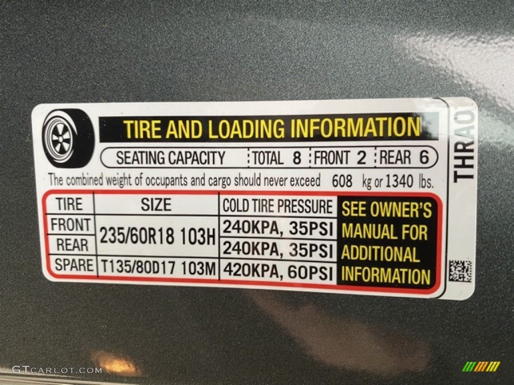 2020 Honda Odyssey EX-L Info Tag Photos