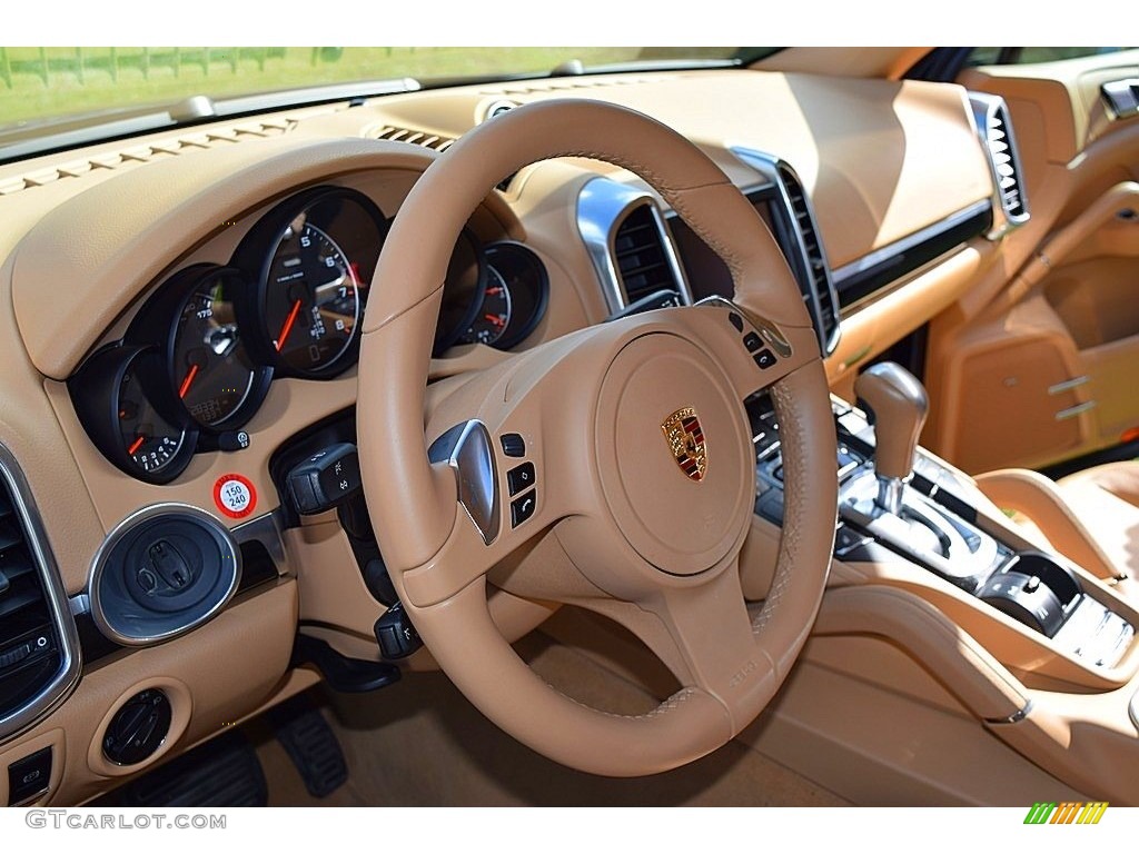 2012 Porsche Cayenne Standard Cayenne Model Luxor Beige Steering Wheel Photo #136497775