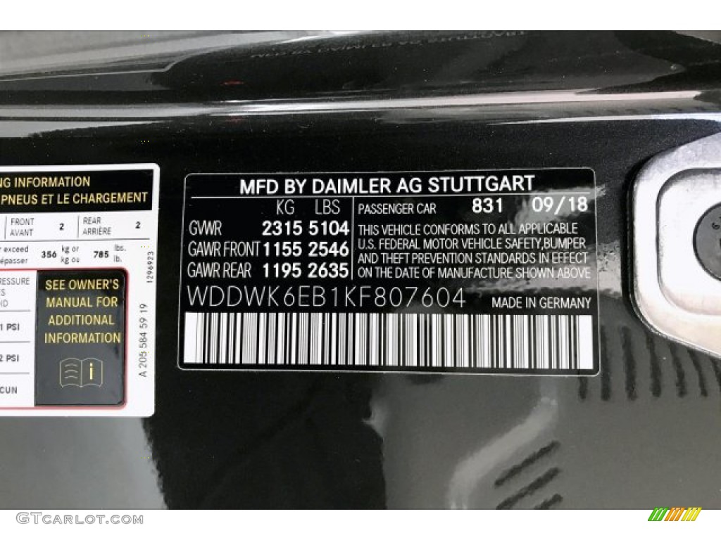 2019 C Color Code 831 for Graphite Grey Metallic Photo #136501158