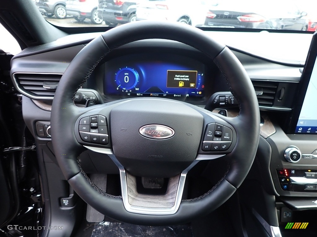 2020 Ford Explorer Platinum 4WD Ebony Steering Wheel Photo #136502365