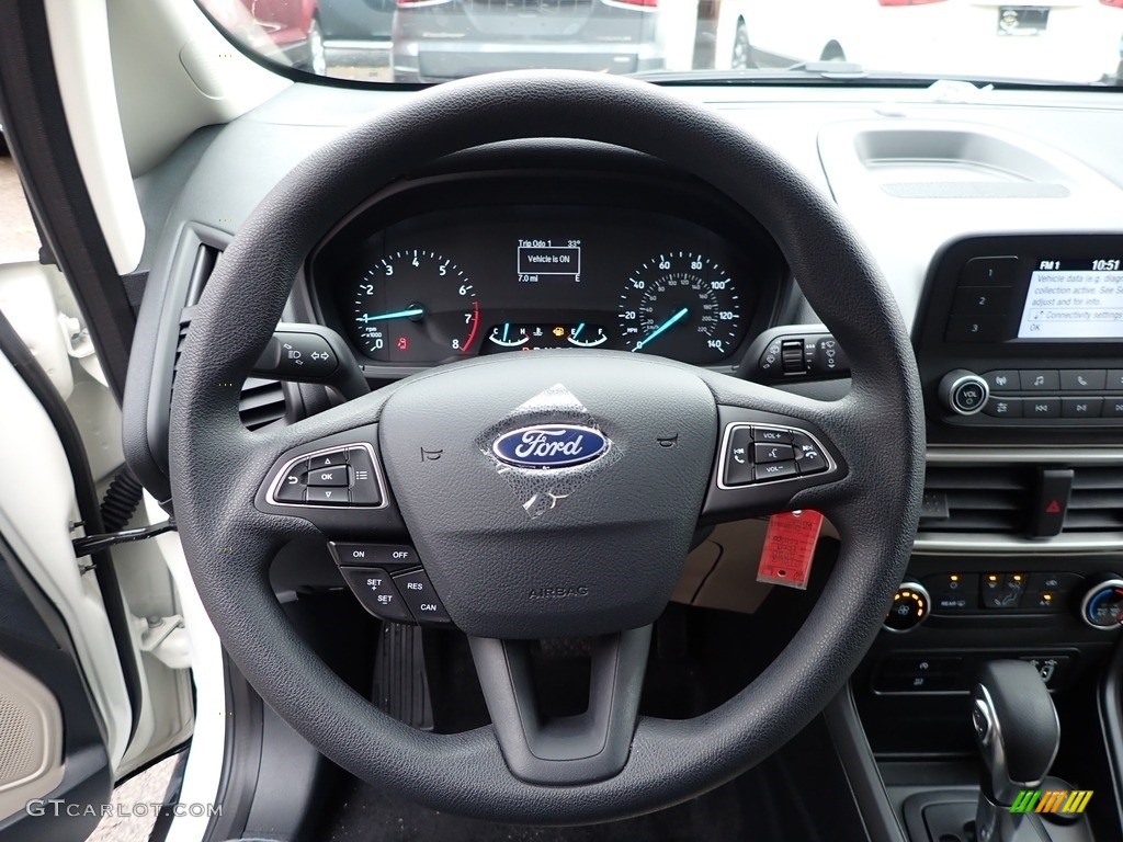 2020 Ford EcoSport S 4WD Medium Light Stone Steering Wheel Photo #136502857