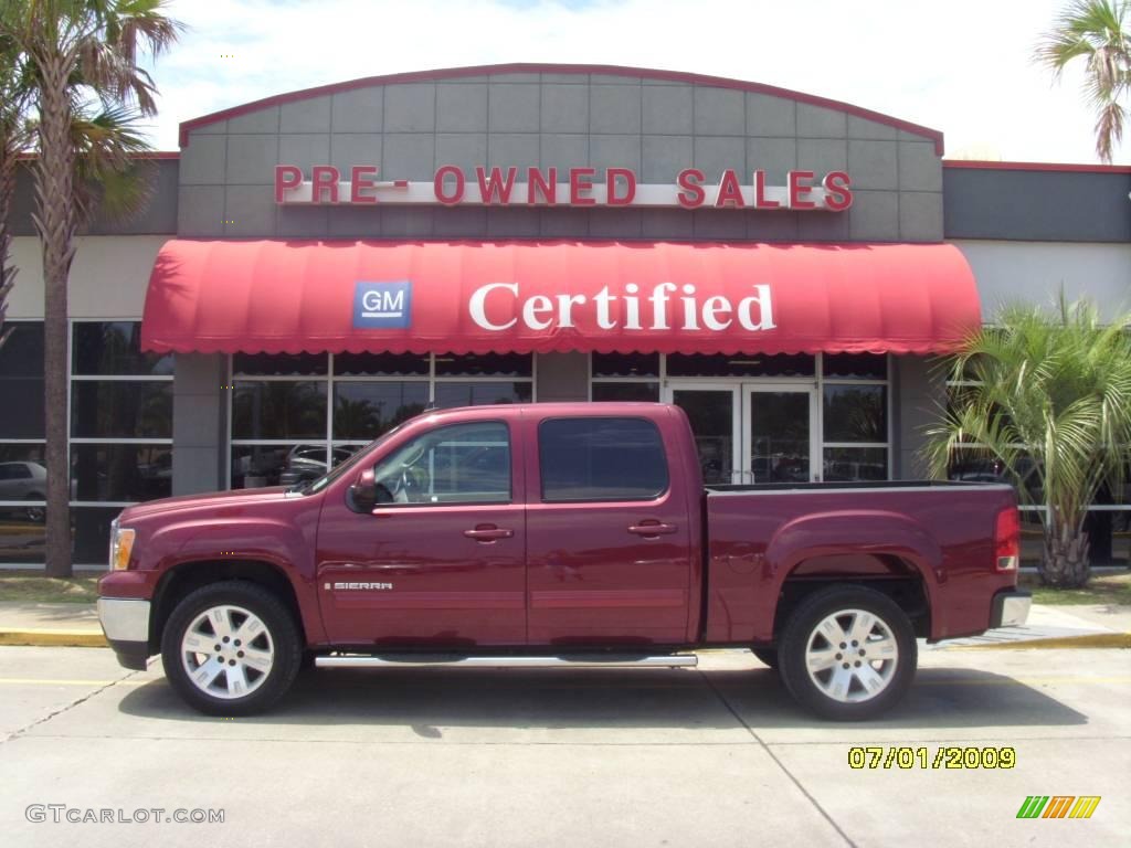 2008 Sierra 1500 SLE Crew Cab - Sonoma Red Metallic / Light Cashmere photo #1
