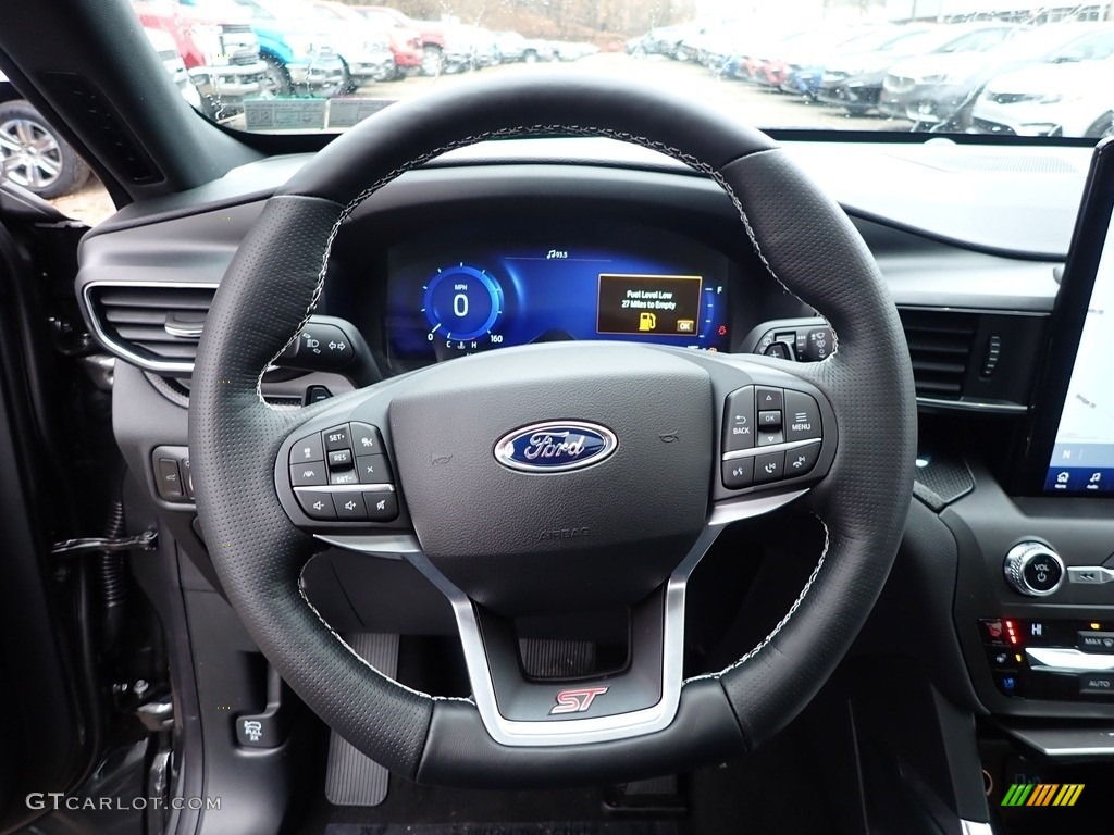2020 Ford Explorer ST 4WD Ebony Steering Wheel Photo #136504196