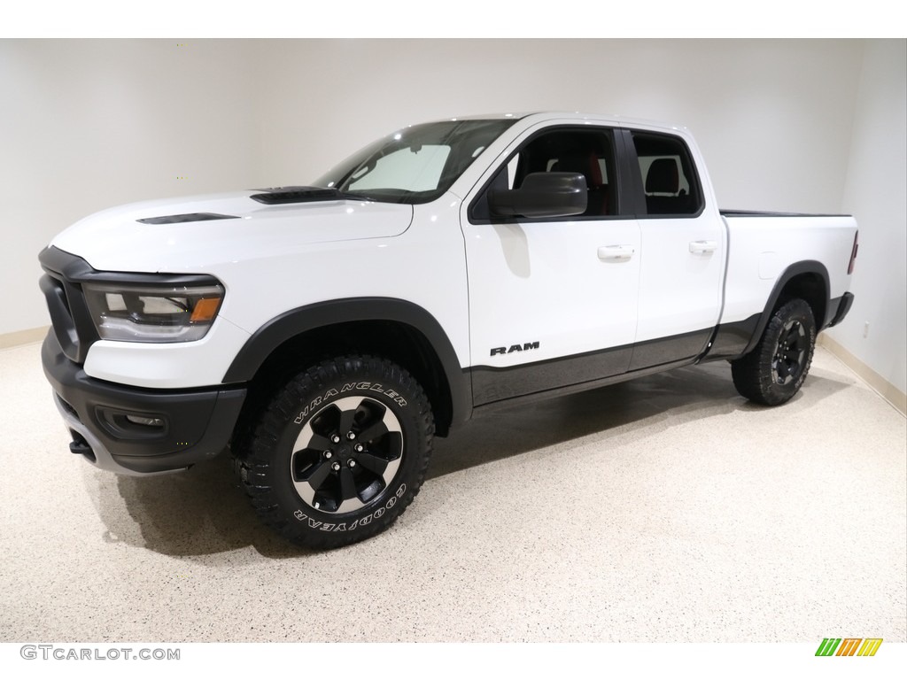 Bright White 2019 Ram 1500 Rebel Quad Cab 4x4 Exterior Photo #136508554