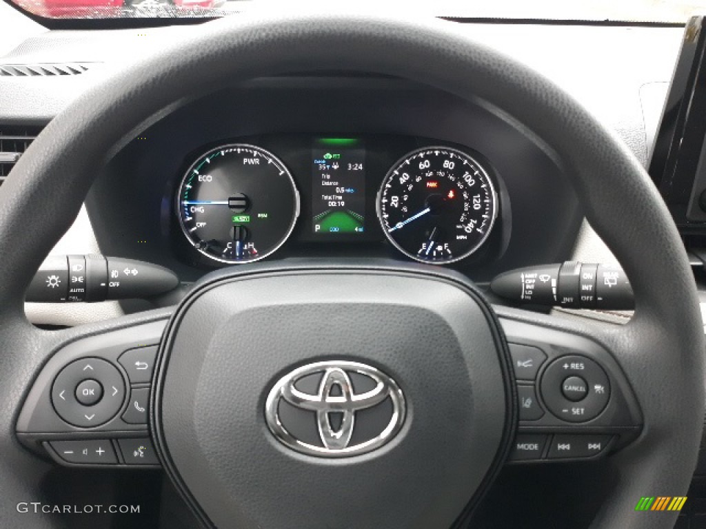 2020 Toyota RAV4 XLE AWD Hybrid Light Gray Steering Wheel Photo #136515328