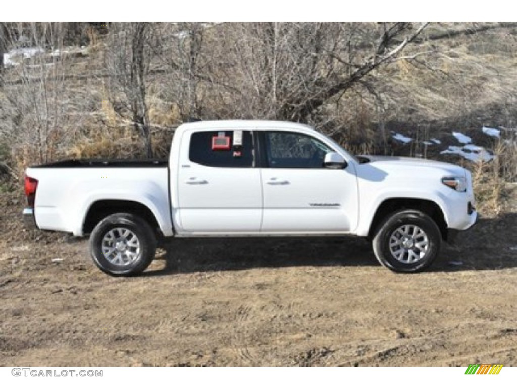 2019 Tacoma SR5 Double Cab 4x4 - Super White / Black photo #2