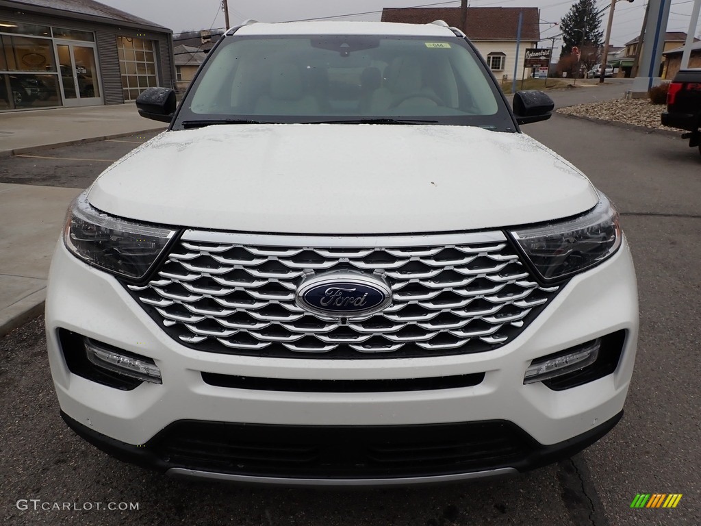 2020 Explorer Platinum 4WD - Star White Metallic Tri-Coat / Sandstone photo #2