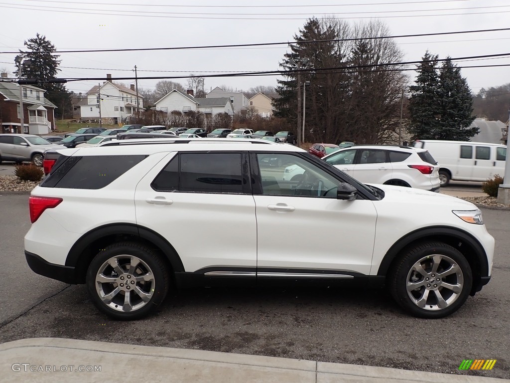 Star White Metallic Tri-Coat 2020 Ford Explorer Platinum 4WD Exterior Photo #136521943