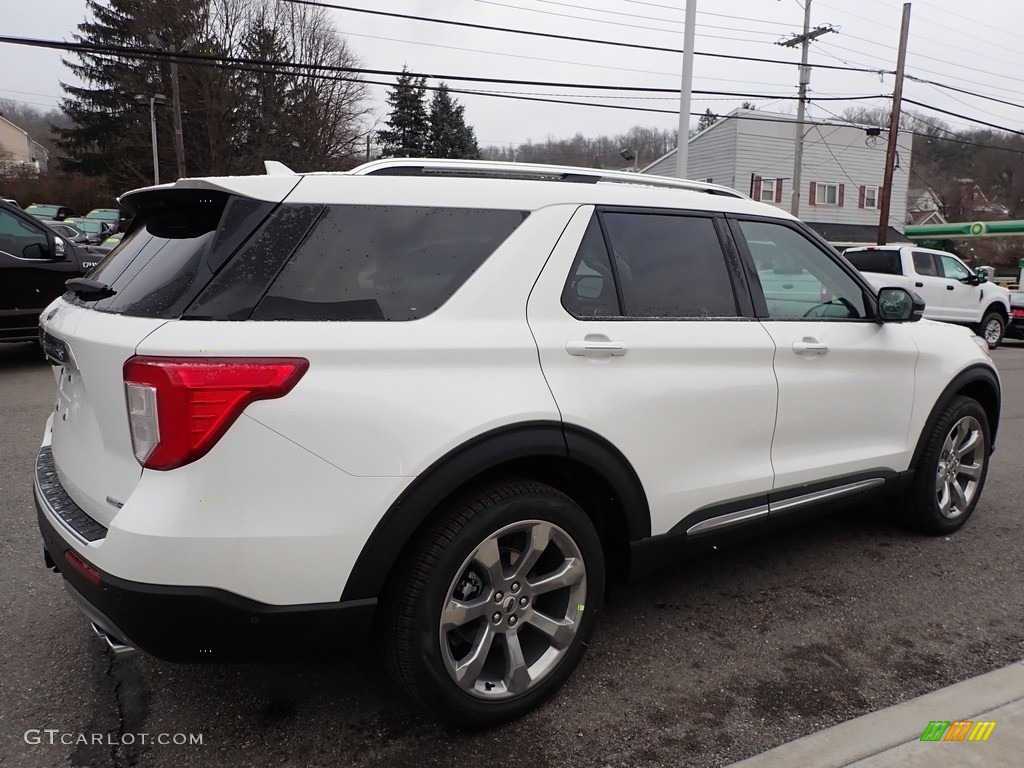 2020 Explorer Platinum 4WD - Star White Metallic Tri-Coat / Sandstone photo #5