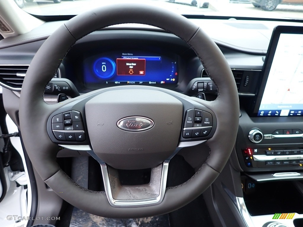 2020 Ford Explorer Platinum 4WD Sandstone Steering Wheel Photo #136522261