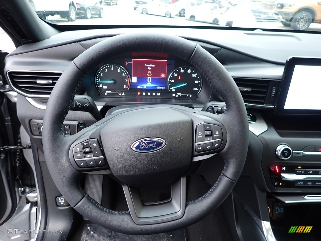 2020 Ford Explorer XLT 4WD Ebony Steering Wheel Photo #136522819