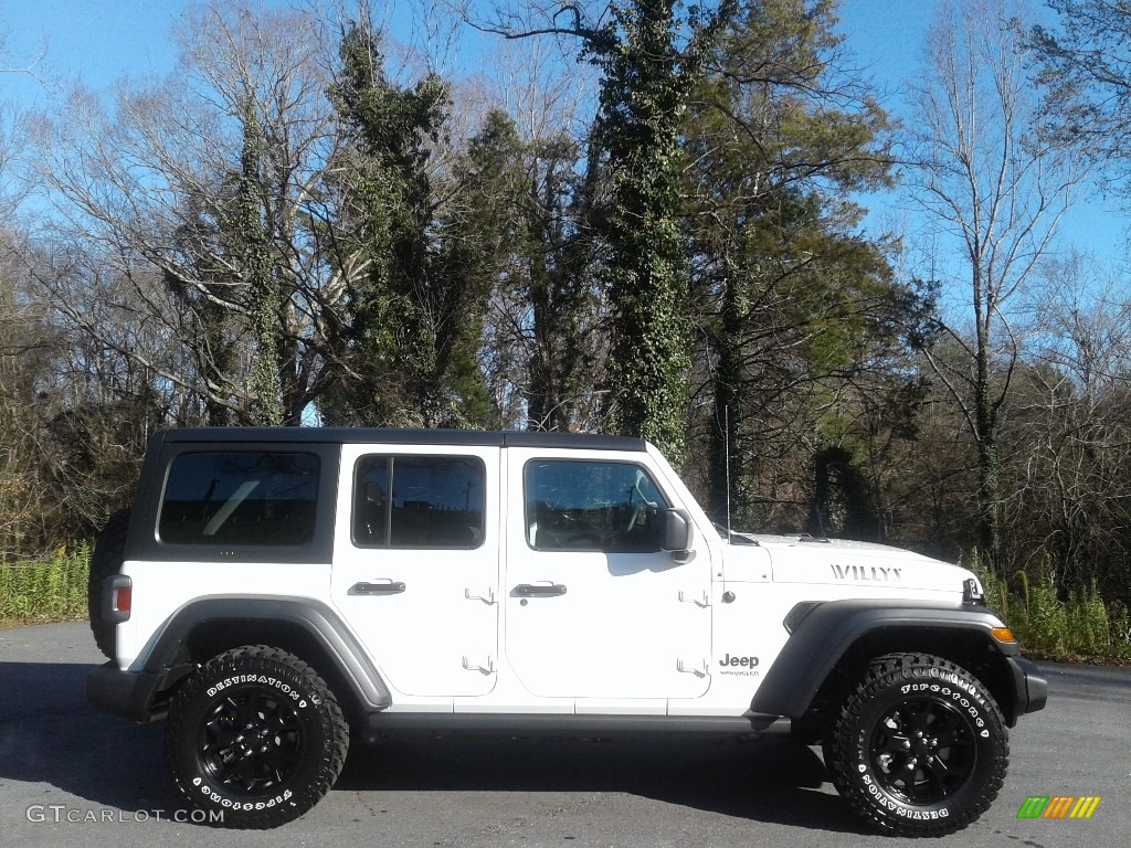 2020 Wrangler Unlimited Willys 4x4 - Bright White / Black photo #6