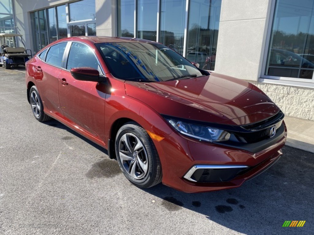 Molten Lava Pearl 2020 Honda Civic LX Sedan Exterior Photo #136536849