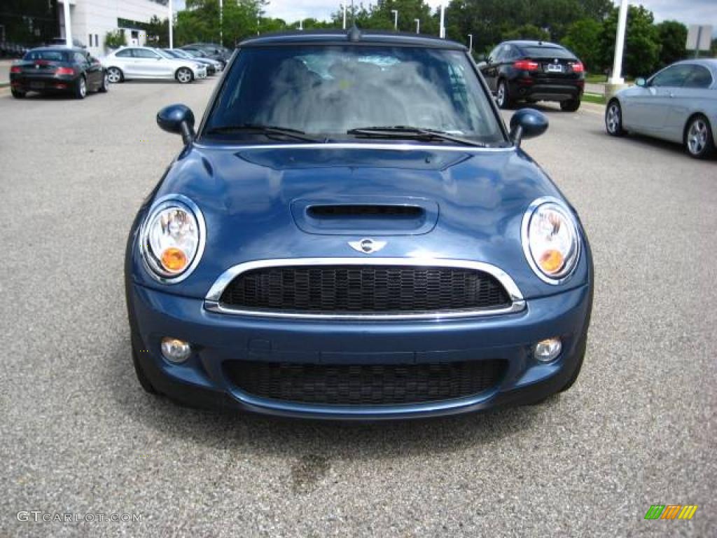 2009 Cooper S Convertible - Horizon Blue / Checkered Carbon Black/Black photo #8