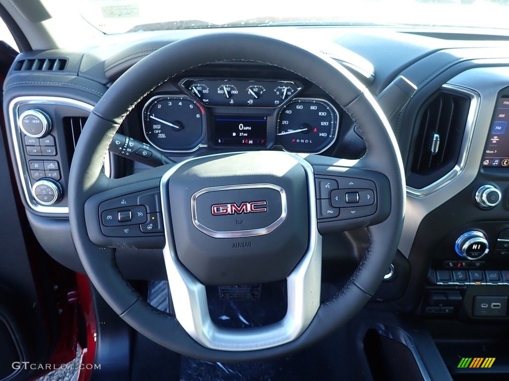 2020 GMC Sierra 1500 SLT Crew Cab 4WD Jet Black Steering Wheel Photo #136548522