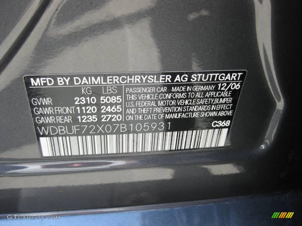 2007 E 550 Sedan - Flint Grey Metallic / Black photo #19