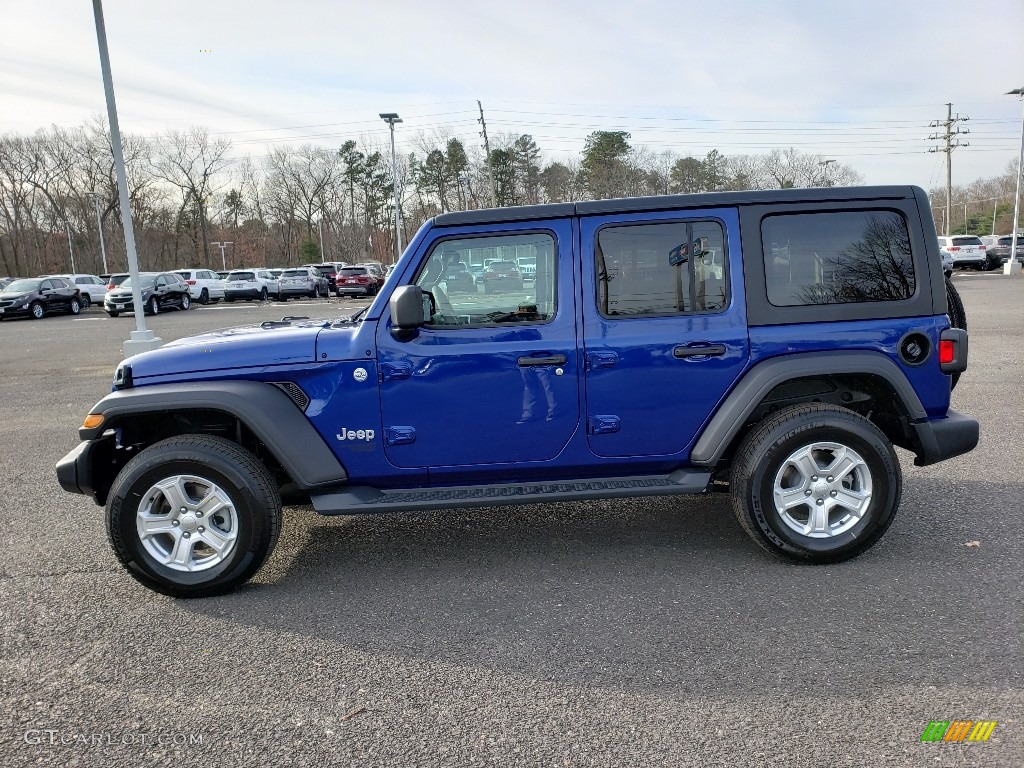 2020 Wrangler Unlimited Sport 4x4 - Ocean Blue Metallic / Black photo #3