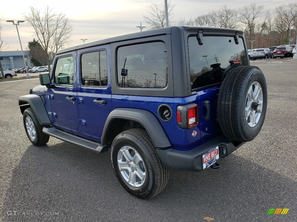 2020 Wrangler Unlimited Sport 4x4 - Ocean Blue Metallic / Black photo #4