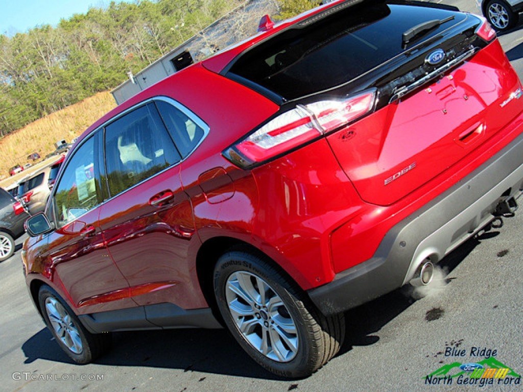 2020 Edge Titanium AWD - Rapid Red Metallic / Soft Ceramic photo #34