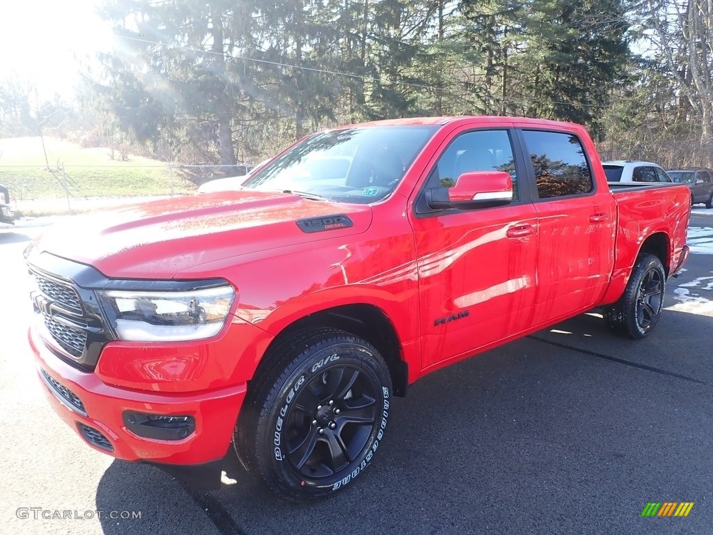 2020 1500 Big Horn Night Edition Crew Cab 4x4 - Flame Red / Black photo #1