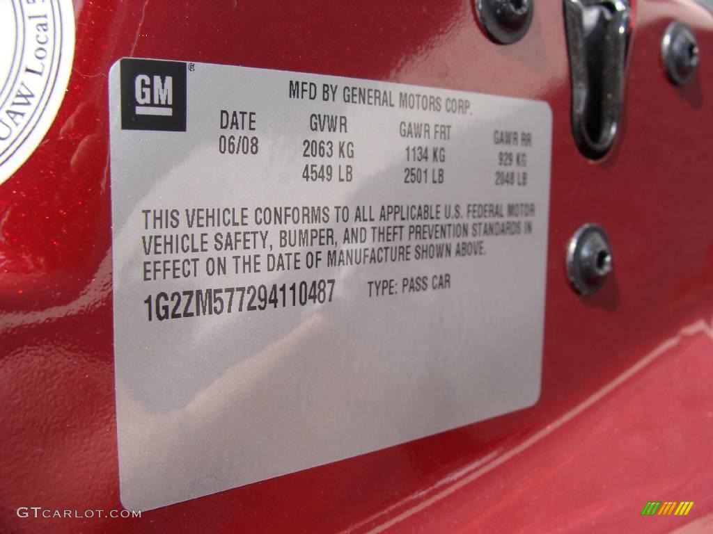2009 G6 GXP Sedan - Performance Red Metallic / Ebony photo #26