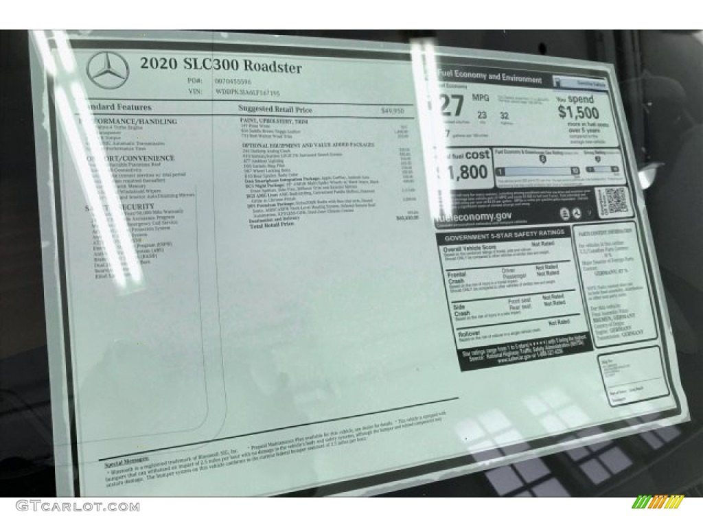 2020 Mercedes-Benz SLC 300 Roadster Window Sticker Photo #136583323
