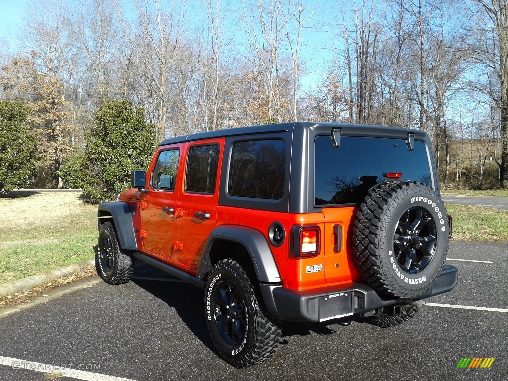 2020 Wrangler Unlimited Willys 4x4 - Firecracker Red / Black photo #8