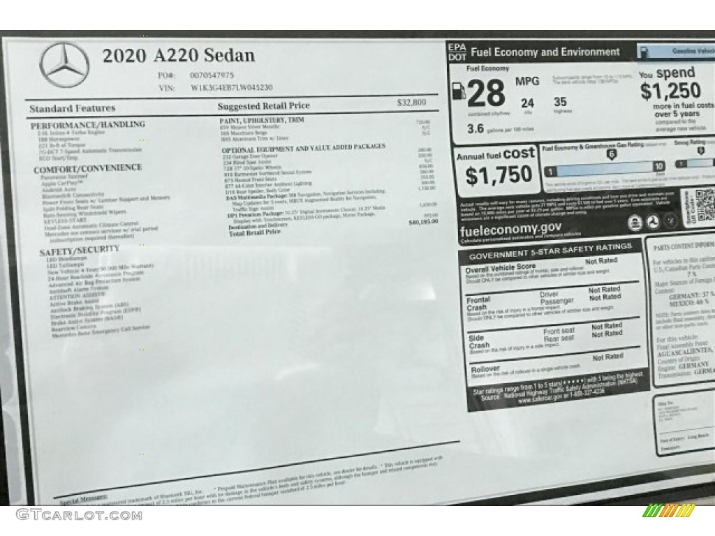 2020 A 220 Sedan - Mojave Silver Metallic / Macchiato Beige photo #10