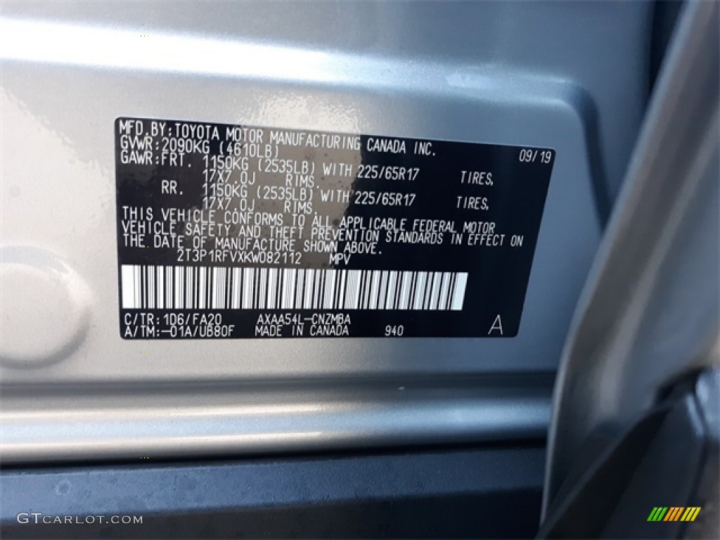 2019 RAV4 XLE AWD - Silver Sky Metallic / Black photo #32