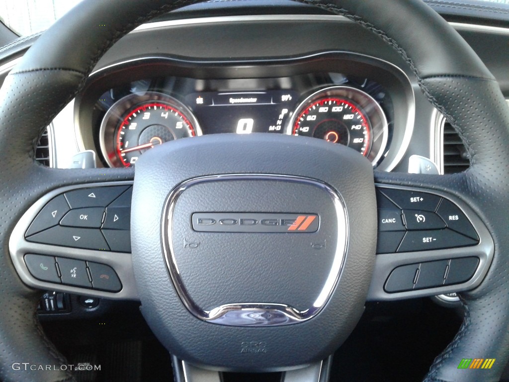 2020 Dodge Charger Scat Pack Black Steering Wheel Photo #136596583