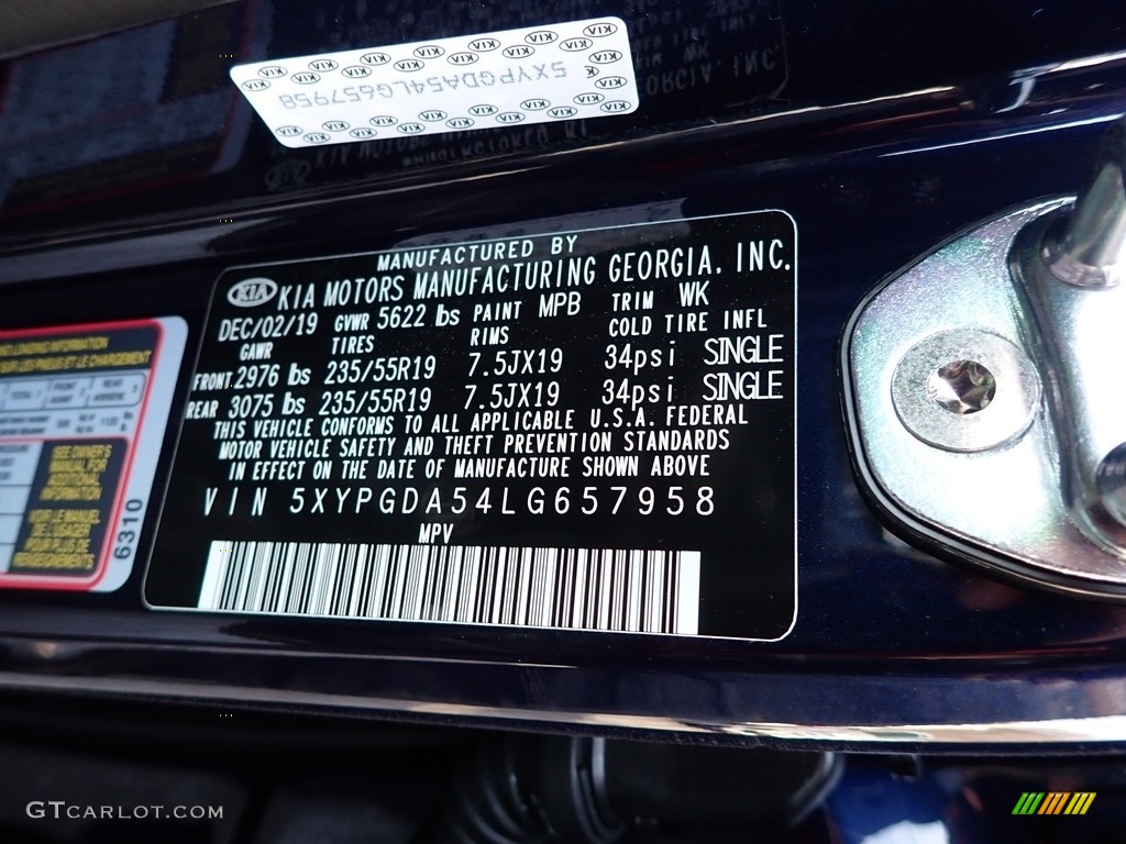 2020 Sorento Color Code MPB for Imperial Blue Photo #136600732
