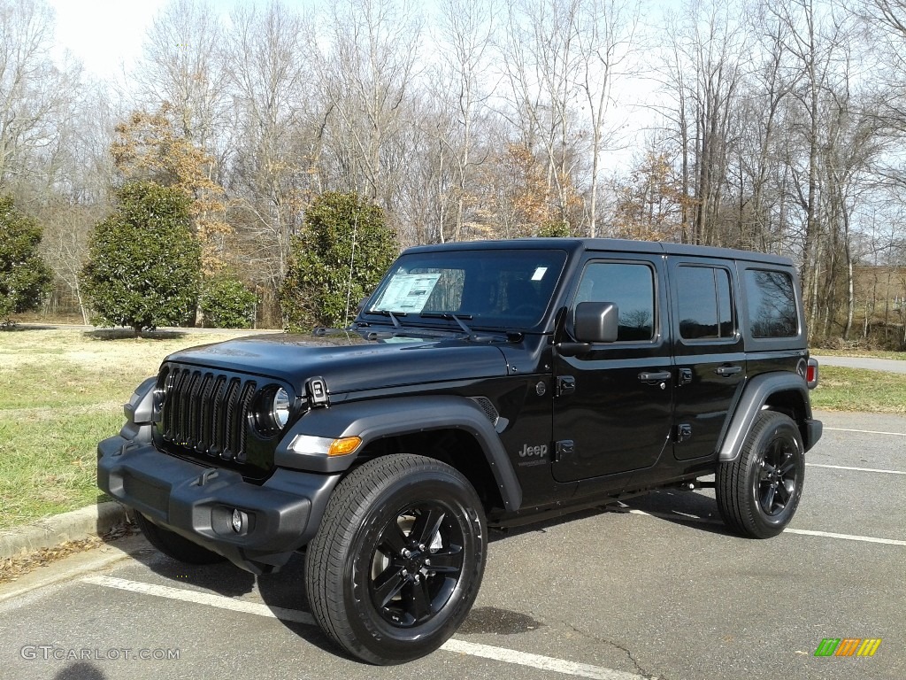 Black 2020 Jeep Wrangler Unlimited Altitude 4x4 Exterior Photo #136607226