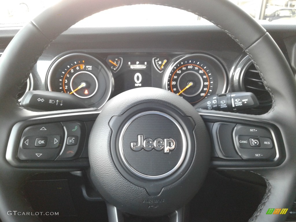 2020 Jeep Wrangler Unlimited Altitude 4x4 Black Steering Wheel Photo #136607799