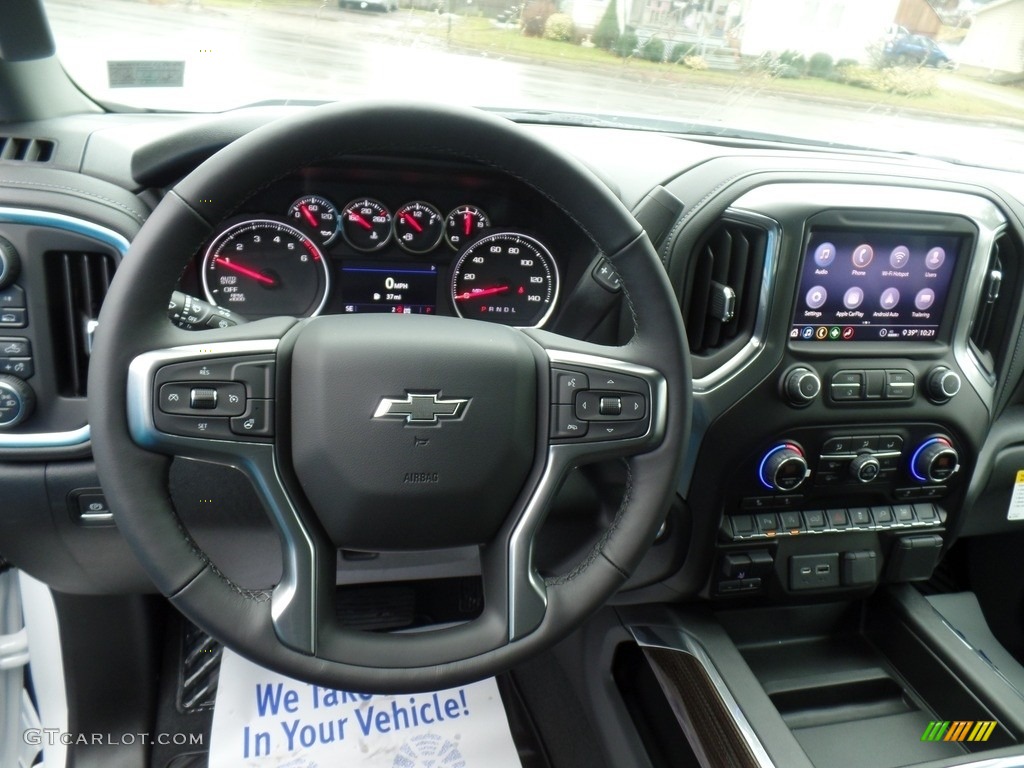 2020 Chevrolet Silverado 1500 RST Double Cab 4x4 Jet Black Steering Wheel Photo #136629465