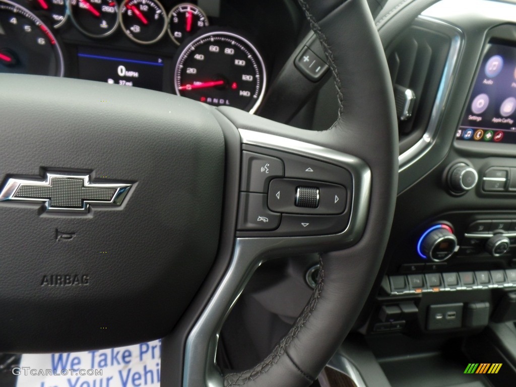 2020 Chevrolet Silverado 1500 RST Double Cab 4x4 Jet Black Steering Wheel Photo #136629474