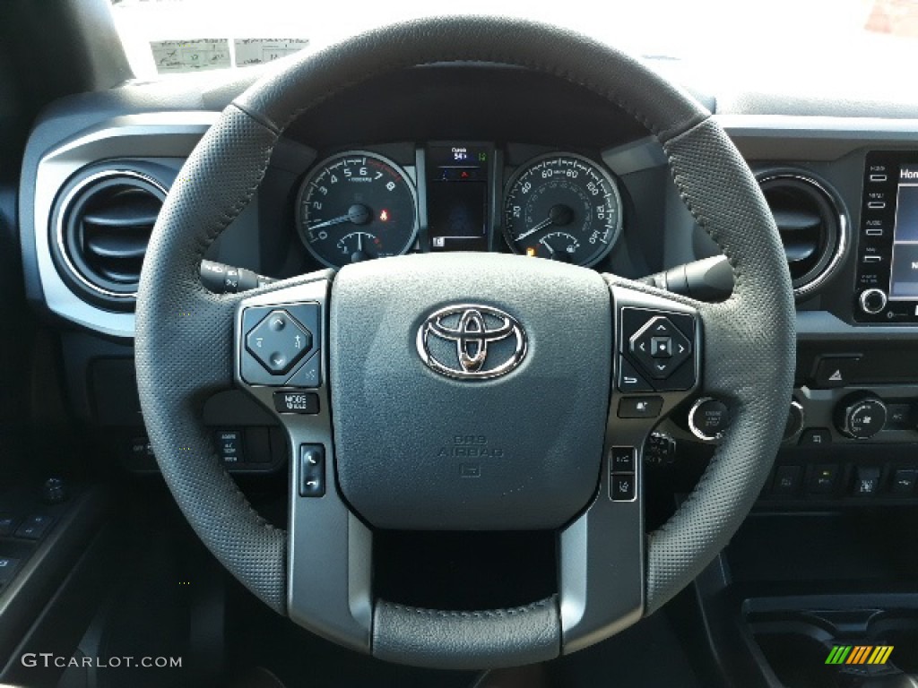 2020 Toyota Tacoma TRD Off Road Double Cab 4x4 TRD Cement/Black Steering Wheel Photo #136629645