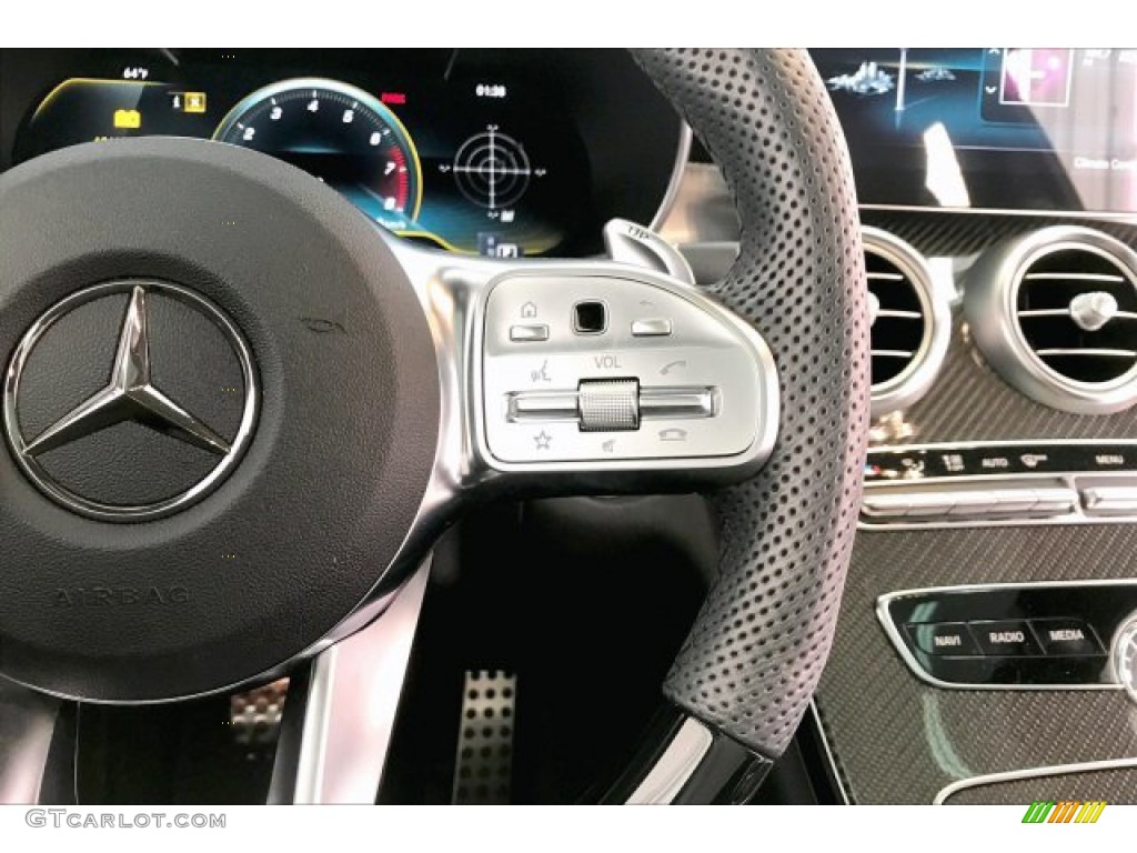 2019 Mercedes-Benz C 43 AMG 4Matic Coupe Magma Grey/Black Steering Wheel Photo #136631584