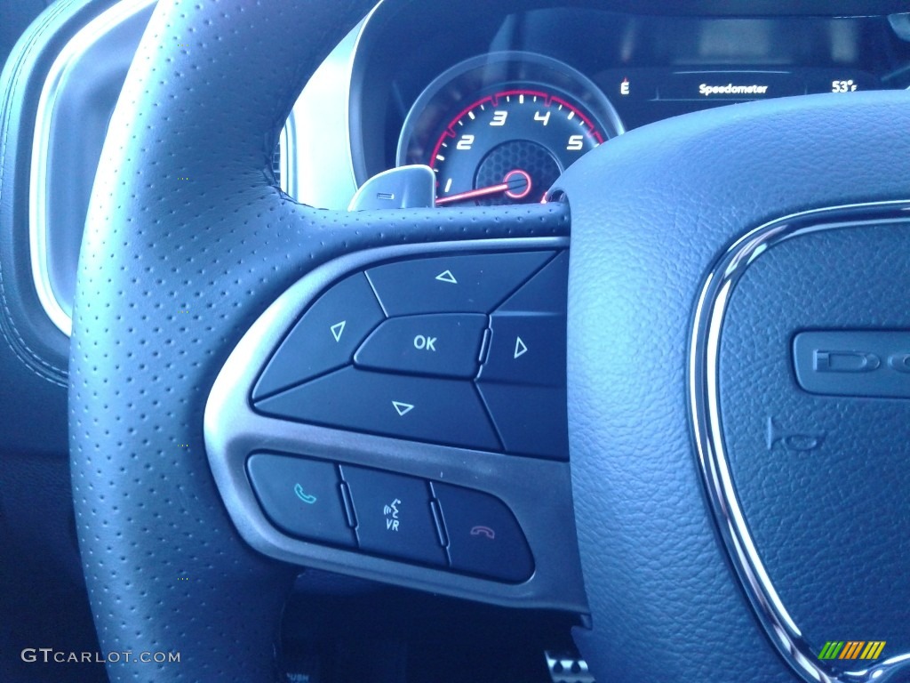 2020 Dodge Charger Scat Pack Black Steering Wheel Photo #136636072