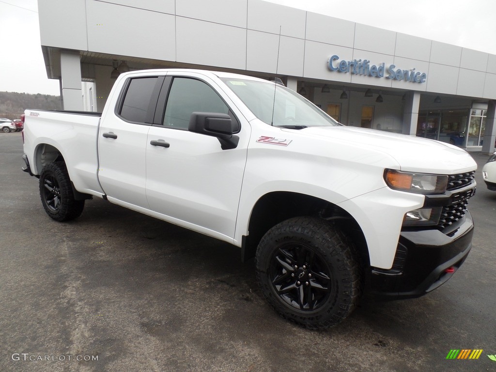 Summit White 2020 Chevrolet Silverado 1500 Custom Trail Boss Double Cab 4x4 Exterior Photo #136637017