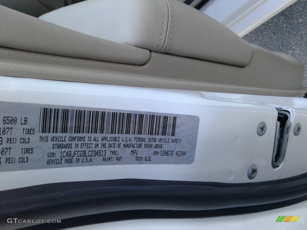 2020 Grand Cherokee Overland 4x4 - Bright White / Light Frost/Brown photo #36