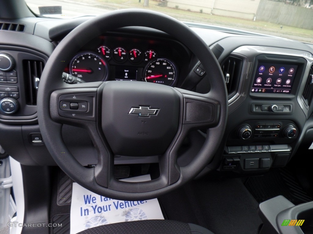 2020 Chevrolet Silverado 1500 Custom Trail Boss Double Cab 4x4 Jet Black Steering Wheel Photo #136637404