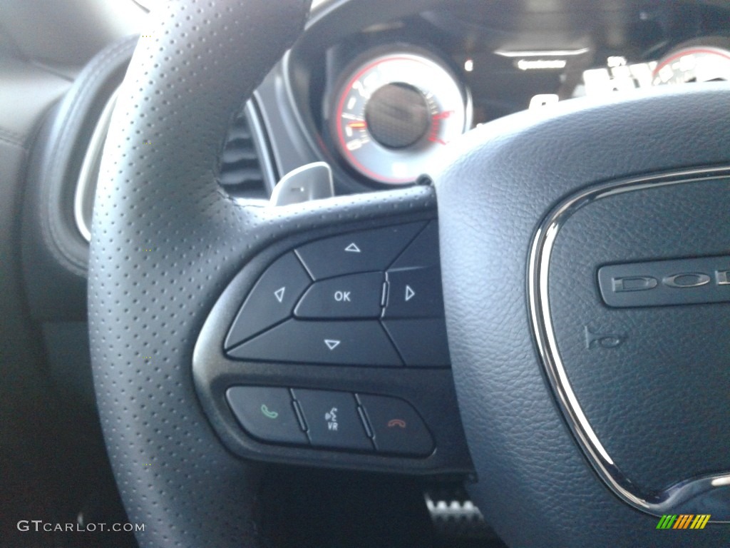 2020 Dodge Challenger R/T Scat Pack Shaker Black Steering Wheel Photo #136637851