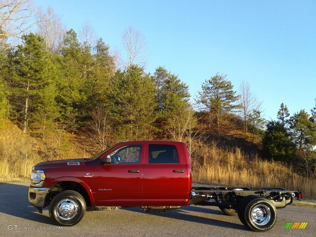 2020 3500 Tradesman Crew Cab 4x4 Chassis - Delmonico Red Pearl / Black/Diesel Gray photo #1