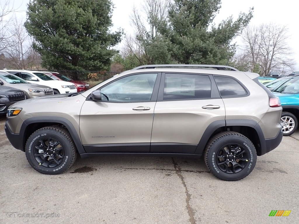Light Brownstone Pearl 2020 Jeep Cherokee Trailhawk 4x4 Exterior Photo #136643299