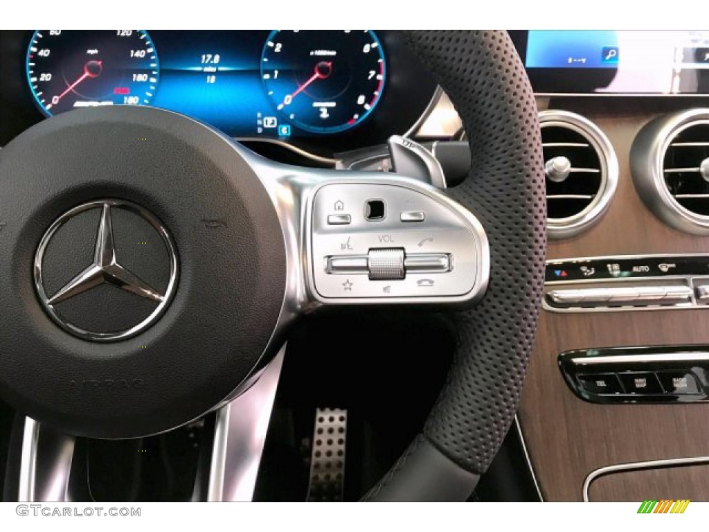 2020 Mercedes-Benz GLC AMG 43 4Matic AMG Saddle Brown/Black Steering Wheel Photo #136645092