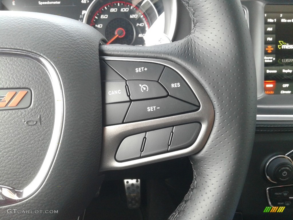 2020 Dodge Charger Scat Pack Black/Caramel Steering Wheel Photo #136646980
