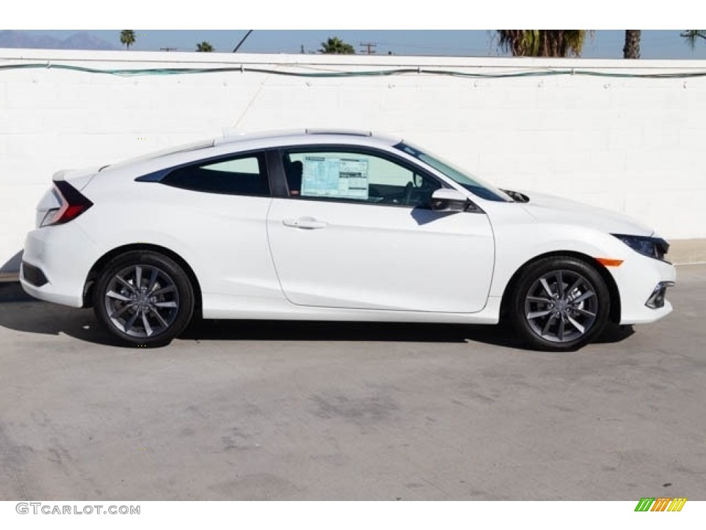 Platinum White Pearl 2020 Honda Civic EX Coupe Exterior Photo #136650088