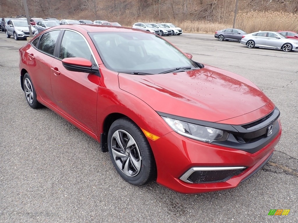 Molten Lava Pearl 2020 Honda Civic LX Sedan Exterior Photo #136655708