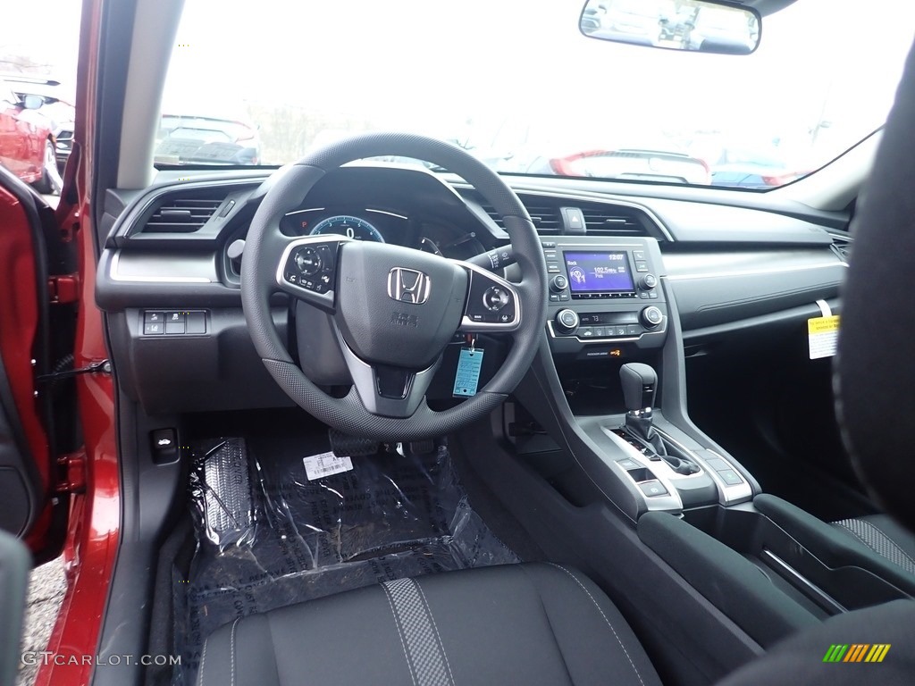 Black Interior 2020 Honda Civic LX Sedan Photo #136655843